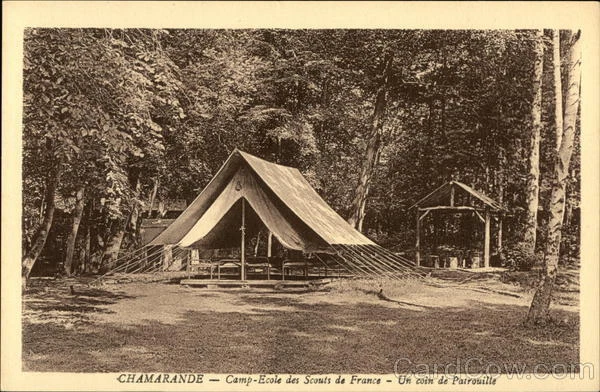 Chamarande Camp-Ecole des Scouts de France Boy Scout E. Rameau Postcard Vintage