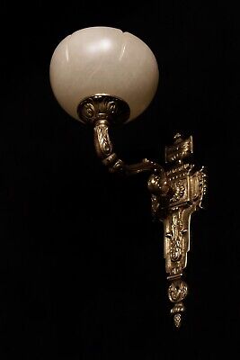 single  wall sconces  french  antique style  solid bronze and real alabaster