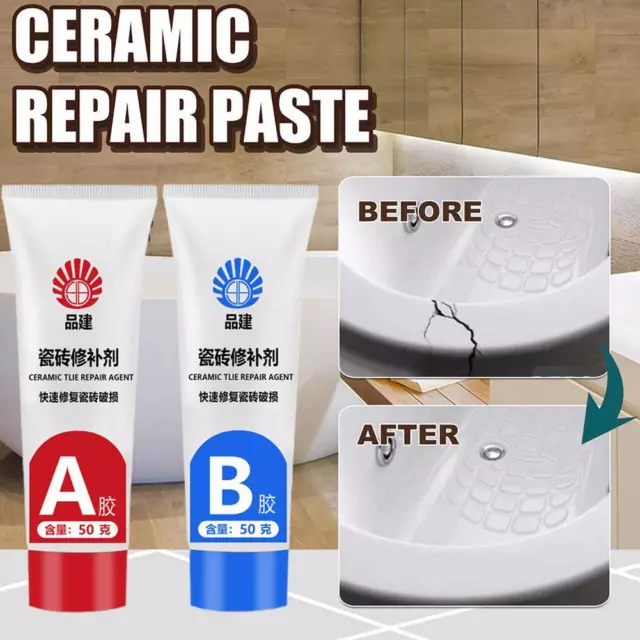 2Pcs Tile Repair Agent Ceramic Marble Floor Repair Paste for Bathtub Toilet]