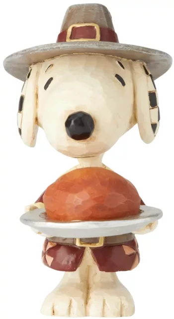 Jim Shore Peanuts Pilgrim Snoopy Mini Resin Thanksgiving Figurine Beagle 6002779