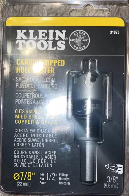 Klein Tools 31875 7/8 inch Carbide Hole Cutter Drill Bit  FREE SHIPPING!!!