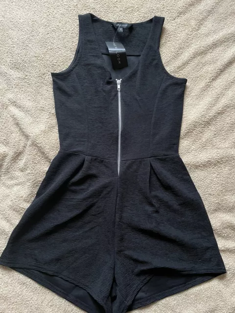 New Look Black Zip Up Playsuit *BNWT* UK 10