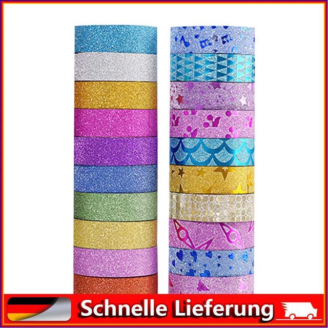 Pegatinas de cinta de washi brillante hágalo usted mismo álbum decoración de diario 10 piezas cintas de enmascaramiento de papelería