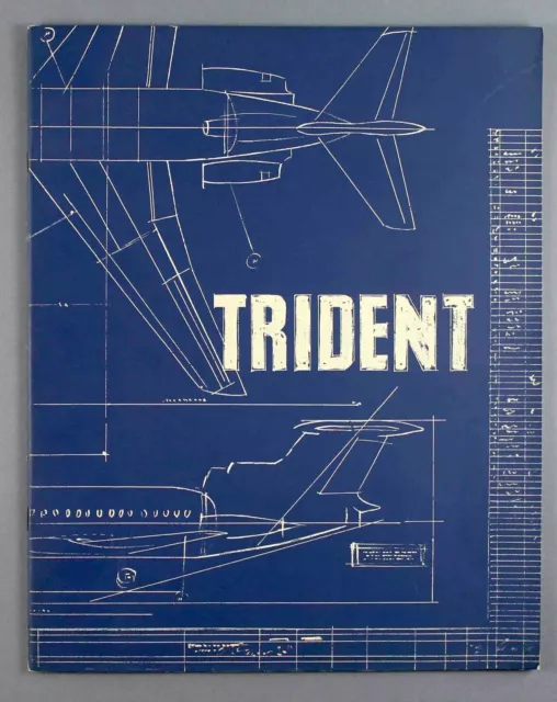 Trident Manufacturers Sales Brochure Hawker Siddeley 1964 Cutaway Seat Maps