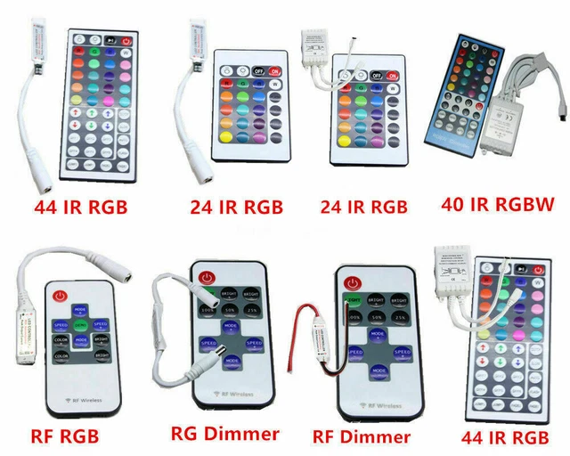 LED RGB CONTROLLER 24/44Key IR Remote Controller For 5050 RGB LED Strip ...