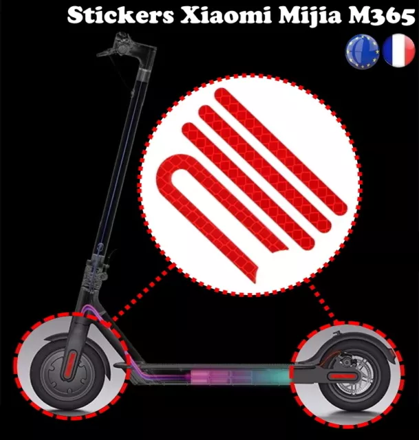 4 x Stickers Autocollant Réfléchissant Cache Axe de Roues Xiaomi M365, Pro