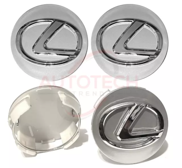 Set Of 4 Lexus Silver Wheel Hub Center Cap Rim 62Mm