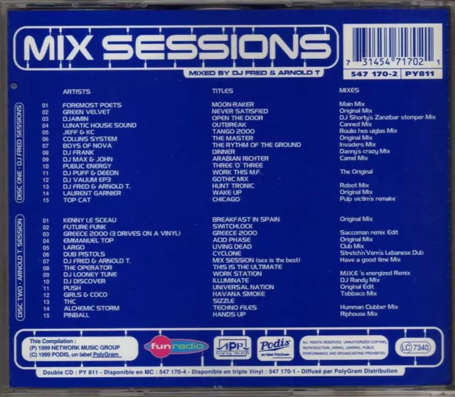Compilation - Mix Sessions Vol. 1 (Mixed by DJ Fred & Arnold T) - 2 CD - 1999 2