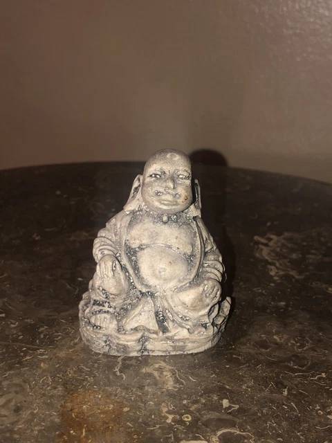 VINTAGE LAUGHING SMILING Happy Buddha Statue Sculpture 2