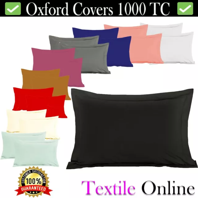 1000 Thread Count Luxury 100% Egyptian Satin Cotton Oxford Edge Pillowcase