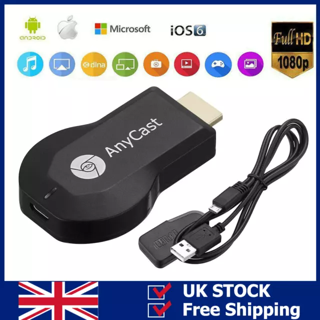 1080P HDMI TV Stick WiFi Dongle Receiver for iOS Android Wireless Display UK