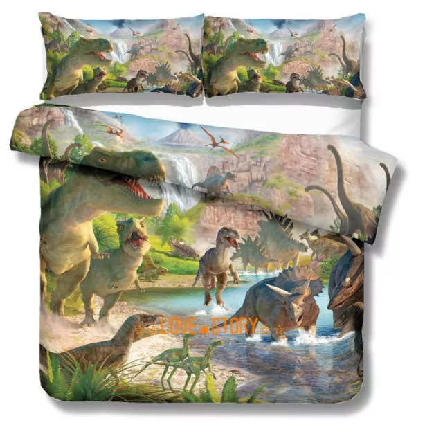 Dinosaur Single/Double/Queen/King/Super King Bed Quilt Doona Duvet Cover Set