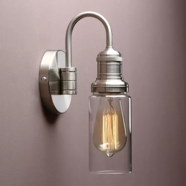 3.1"Bottle Glass Shade Retro Industrial Bathroom Bar Wall Lamp Wall Sconce Light