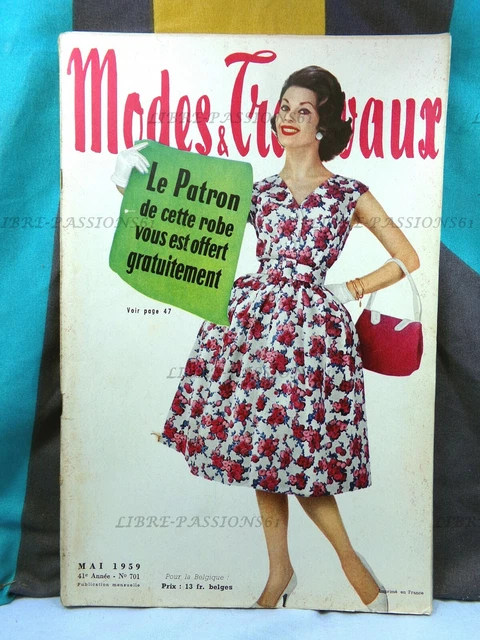 Patron De Couture MODES ET TRAVAUX - Magazine "Ouvrages" De Février 1965 - Occasion Vintage