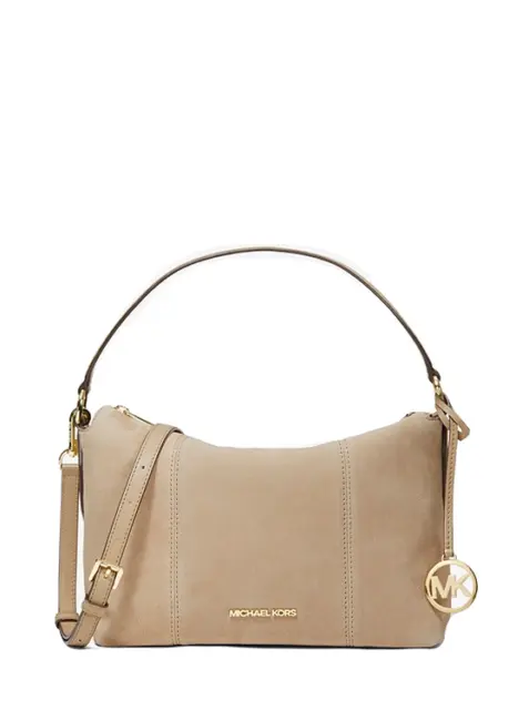 Michael Kors Brooke Suede Bisque Color Medium Shoulder Convertible Handbag