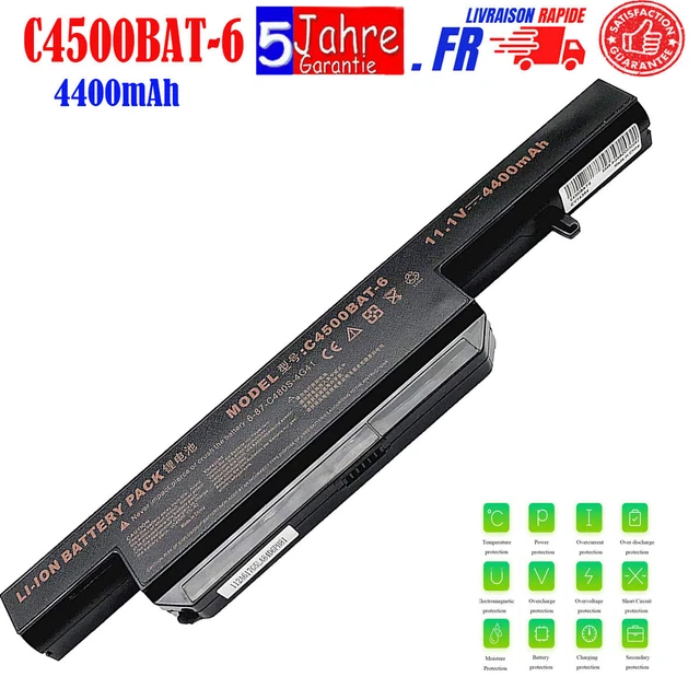 Batteria Per Laptop Clevo C4500BAT-6 - 4400mAh 11.1V, Compatibile Con Molti Modelli Clevo, Schenker, Gigabyte