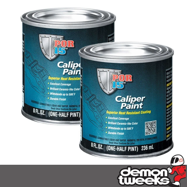 2 x POR15 Vernice pinza freno resistente alle alte temperature, argento - 2 x 236 ml