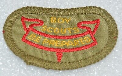 Second Class Badge Boy Scout Brown Back Mint Rank Uniform Badge "BE PREPARED"
