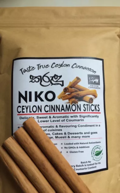 Pure Ceylon Cinnamon Sticks (250g Resealable Pouch) True SriLankan Cinnamon