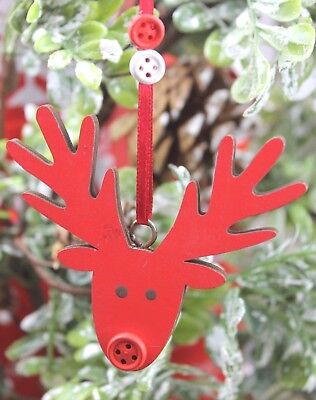 Gisela Graham Gisela Graham Painted Wooden Reindeer with joints Christmas Decoration 15579 