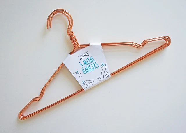 PRIMARK COPPER/ROSE GOLD Metal Wire Clothes Hangers (Set of