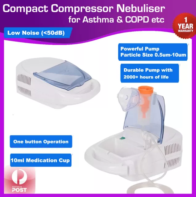 Compact Compressor Handheld Respirator Asthma Humidifier Nebulise Nebulize AU