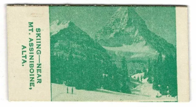 Skiing Near Mt. Assiniboine, Alberta CAN. Rhodes Mfg. Co. Fortune Teller Card