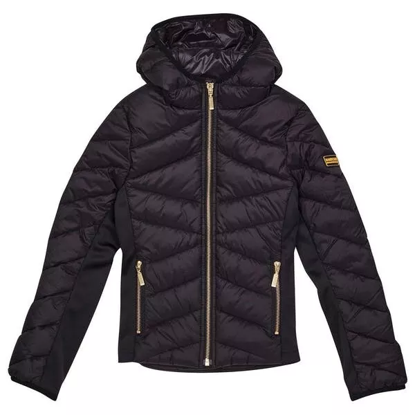 BNWT BARBOUR INTERNATIONAL Grid Hooded Quilt Girls Coat size S