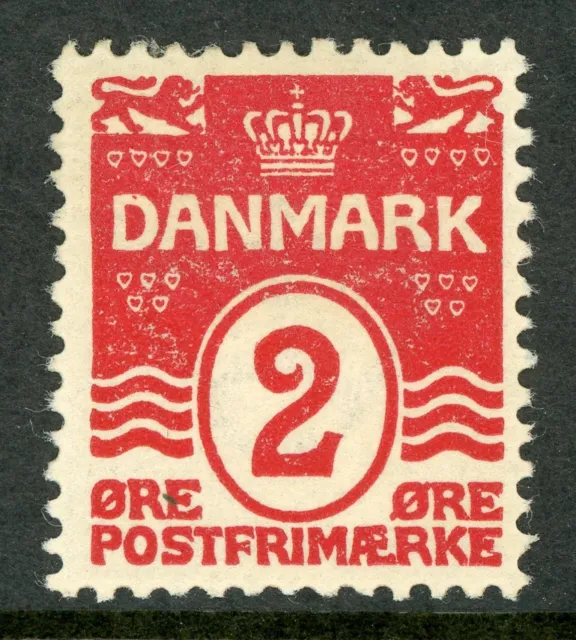 Denmark 1905 Wavy Lines 2 Ore Carmine Perf 13 Scott #58 Mint B278