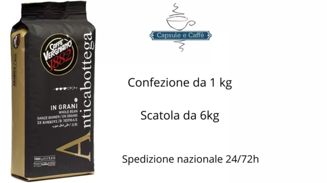 6 pacchi di Caffè Vergnano Antica Bottega in grani, pacchi da 1 kilo 2