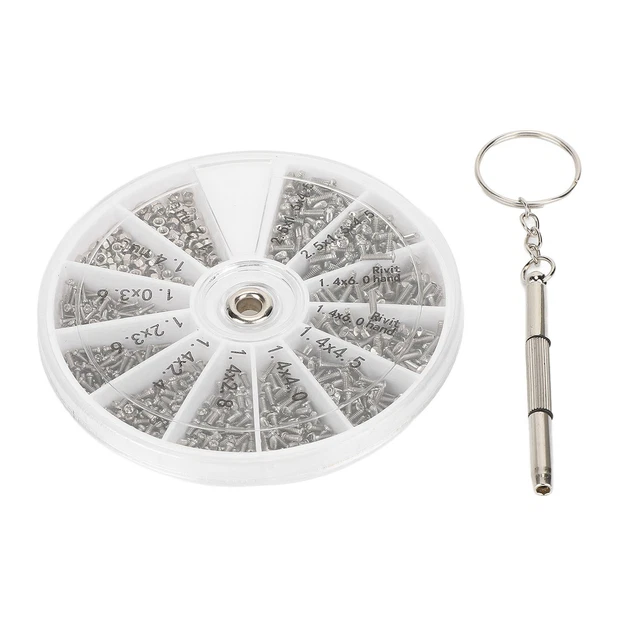 600 viti in miniatura. Kit assortimento dadi in acciaio inox. Acciaio inox