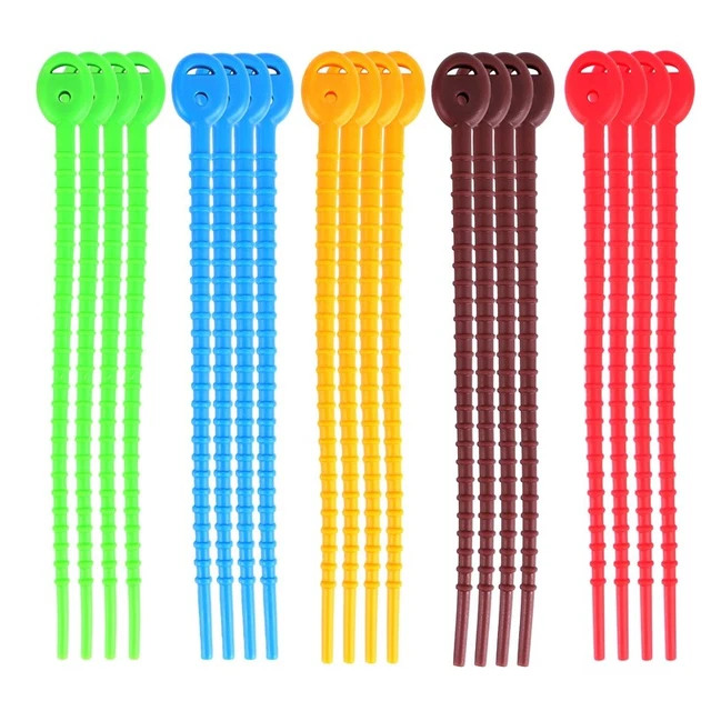 20 StüCk Silikon Kabel Binder, Langlebige Kabel Binder, Beutel Verschluss C E7J1