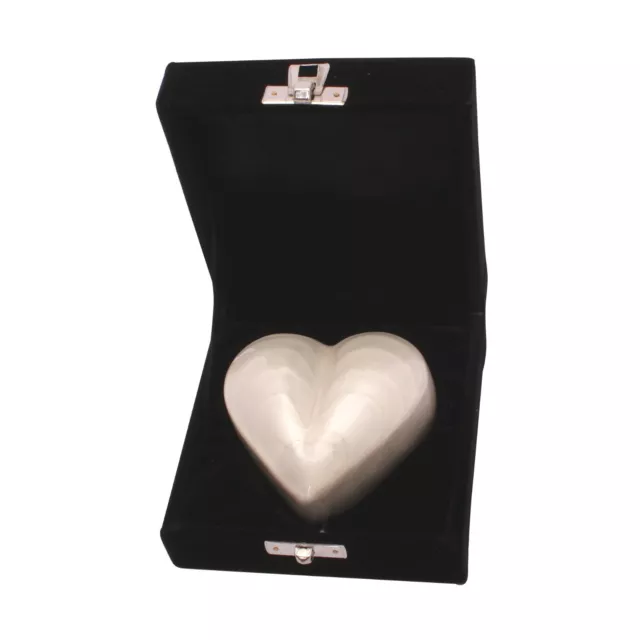 Mini Cremation Urn For Ashes Funeral Memorial Small White Heart Keepsake & Box
