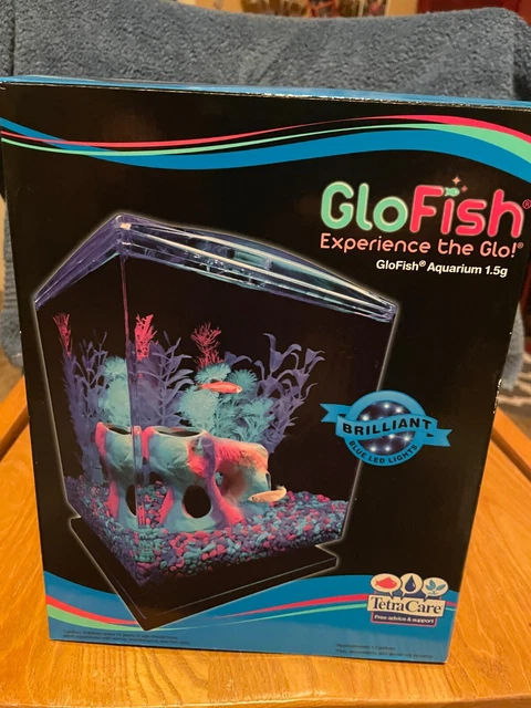 GloFish Betta Aquarium Kit 1.5 Gallons Fish Glow in The Dark Fish Tank