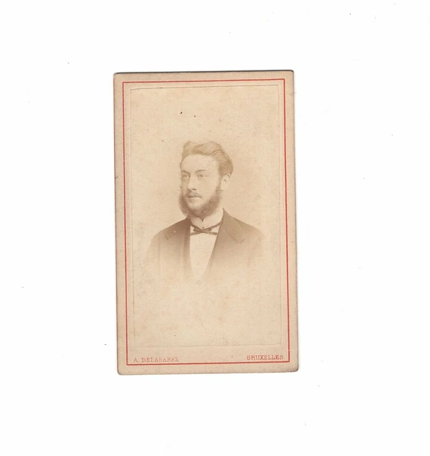 A. Delabarre CDV Foto Herrenportrait - Bruxelles Brüssel um 1870