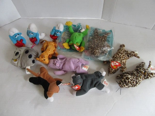 McDonalds Happy Meal TY Beanie Babies Soft Toys + Smurfs