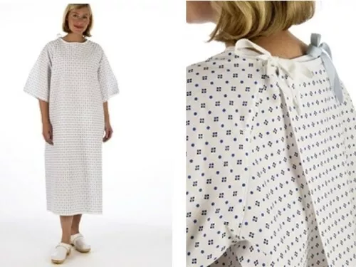 Unisex White Patient Wrap Hospital Gown Dental Long Length Ties QTY 1-10