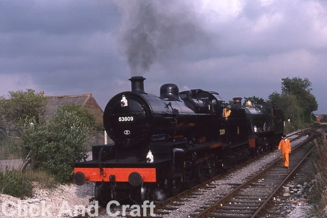35MM SLIDE BR British Railways Steam Train Class 7F 2-8-0 BR No. 53809 ...