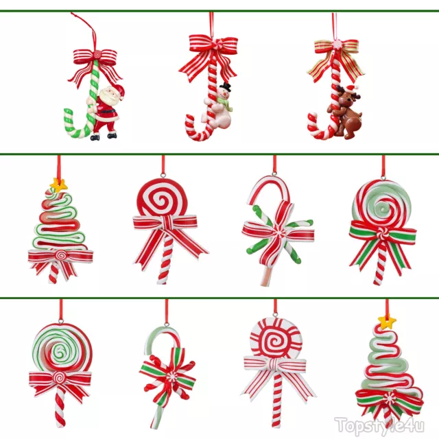 Cute Christmas Lollipop Ornaments Candy Cane Hanging Tree Pendant Decorations