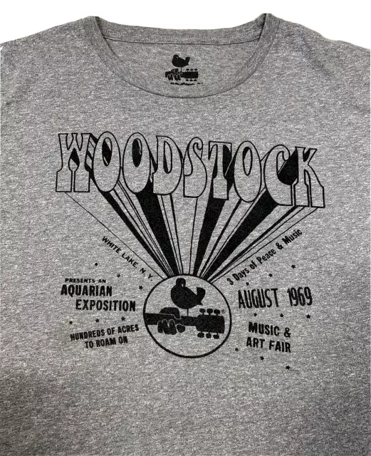 LUCKY BRAND WOODSTOCK Concert T-shirt August 1969 Aquarian Exposition 