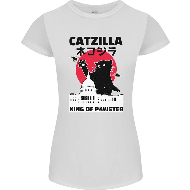 Catzilla Funny Cat Parody Womens Petite Cut T-Shirt