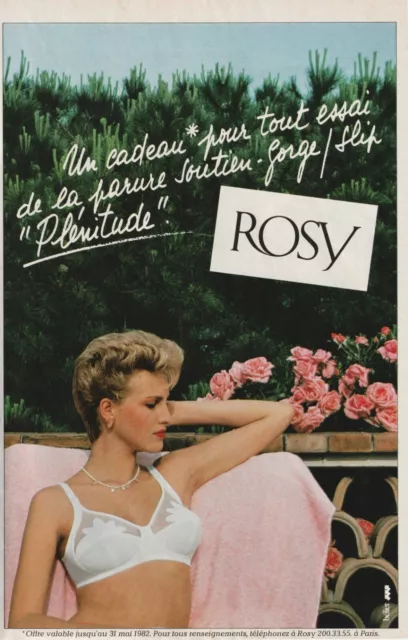 PUBLICITE de presse lingerie Soutien-gorge ROSY French ad 1982