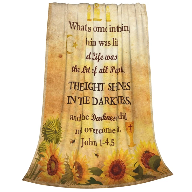 Sunflower Blanket Christian Gifts for Women Inspirational Religious Scripture...