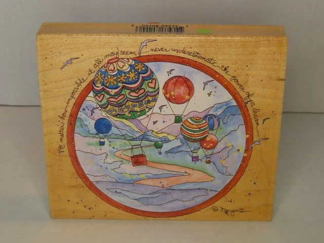 Stamps Happen Rubber Stamp Hot Air Balloon Never Underestimate Power of a Dream
