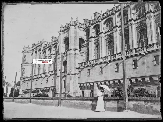 Château Saint-Germain-en-Laye, Plaque verre photo, négatif noir & blanc 9x12 cm