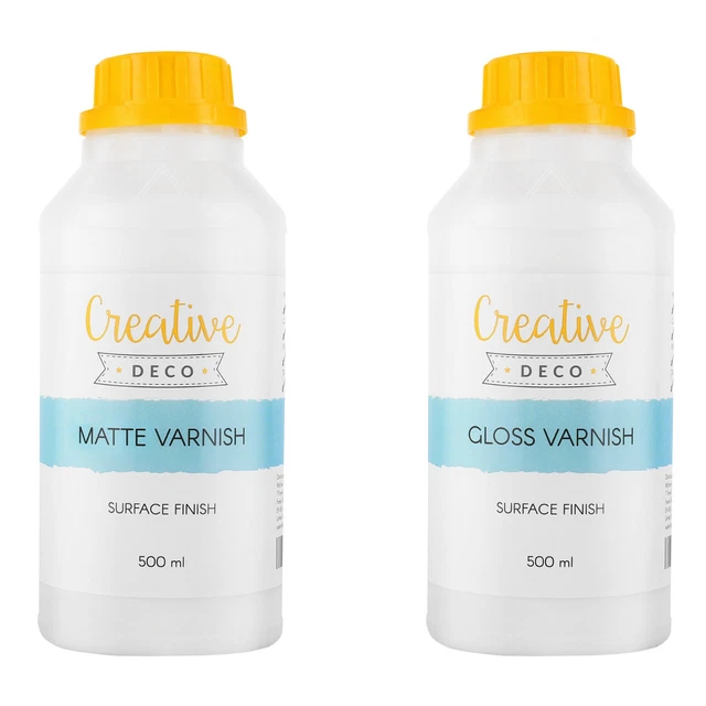Creative Deco pintura brillante firnis | 500 ml | pintura de madera incolora permanente