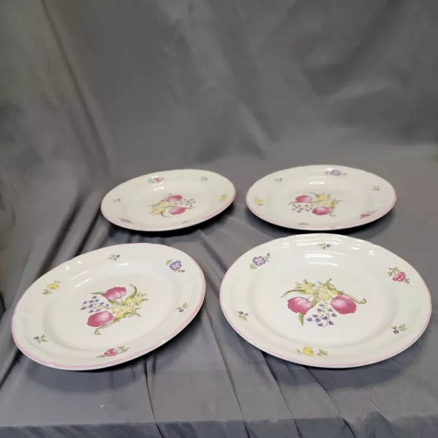 Stoneware Dinnerware set Isabella by Newcor service 4 Floral design 4 pc