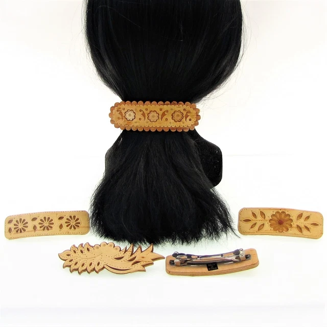 Grande Barrette à Cheveux Russe Peinte à La Main, En Bois Et Métal, 10 Cm - Neuf