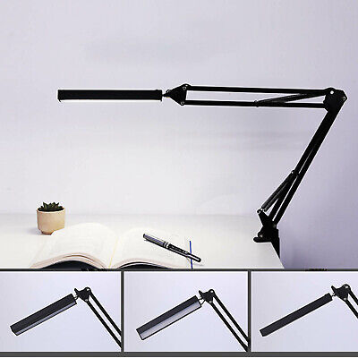 LED Long Arm Desk Lamp Work Reading Adjustable Folding Clip-on Table Light Lamp
