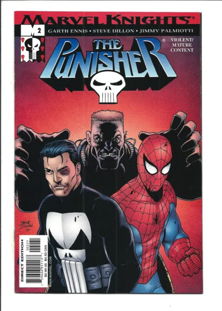 THE PUNISHER # 4 (MARVEL KNIGHTS, Vol.4, SPIDEY COVER VARIANT, AUG 2001), NM